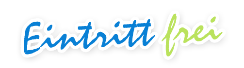 Grafische Schrift mit Text Eintritt Frei